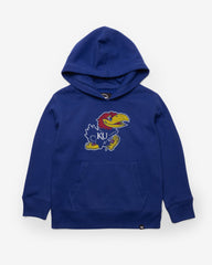KANSAS JAYHAWKS DISTRESSED IMPRINT '47 KID'S HEADLINE HOOD