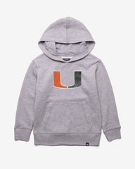 MIAMI HURRICANES DISTRESSED IMPRINT '47 KID'S HEADLINE HOOD