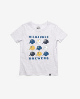MILWAUKEE BREWERS COOPERSTOWN CAP OFF '47 KID'S FRANKLIN TEE
