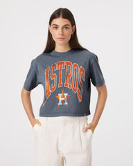 HOUSTON ASTROS MINDI HEAVY '47 SLUB CROP TEE WOMENS