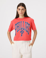 PHILADELPHIA PHILLIES MINDI HEAVY '47 SLUB CROP TEE WOMENS