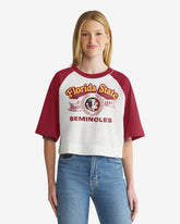 FLORIDA STATE SEMINOLES VINTAGE INFIELD SHIFT '47 RAGLAN CROP TEE WOMENS
