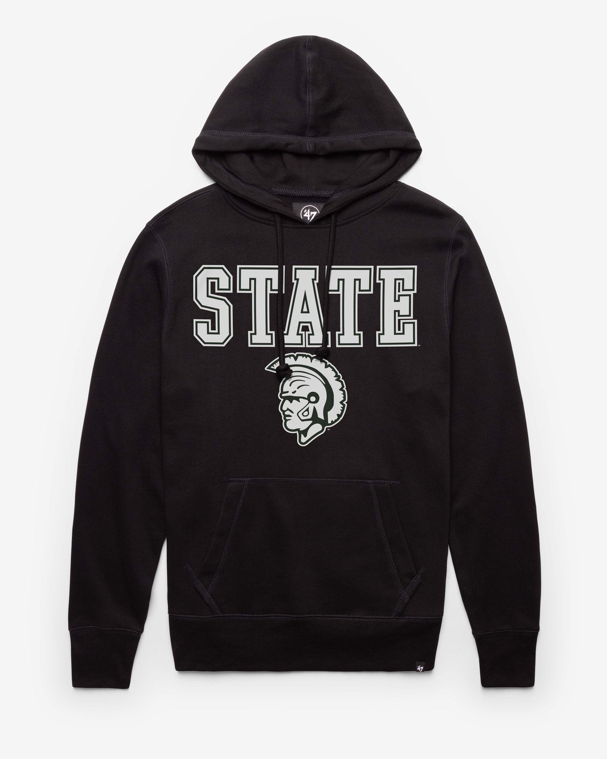 MICHIGAN STATE SPARTANS VINTAGE STRAIGHT BLOCK '47 HEADLINE HOOD