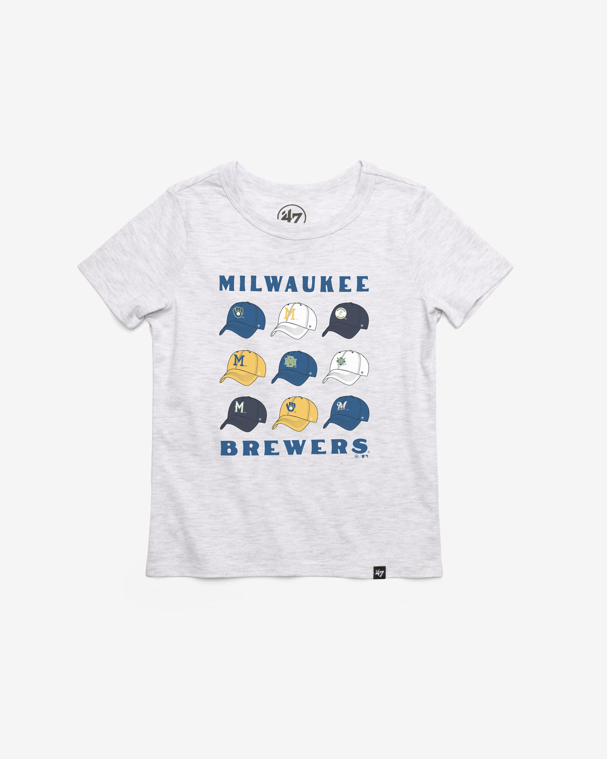 MILWAUKEE BREWERS COOPERSTOWN CAP OFF '47 KID'S FRANKLIN TEE
