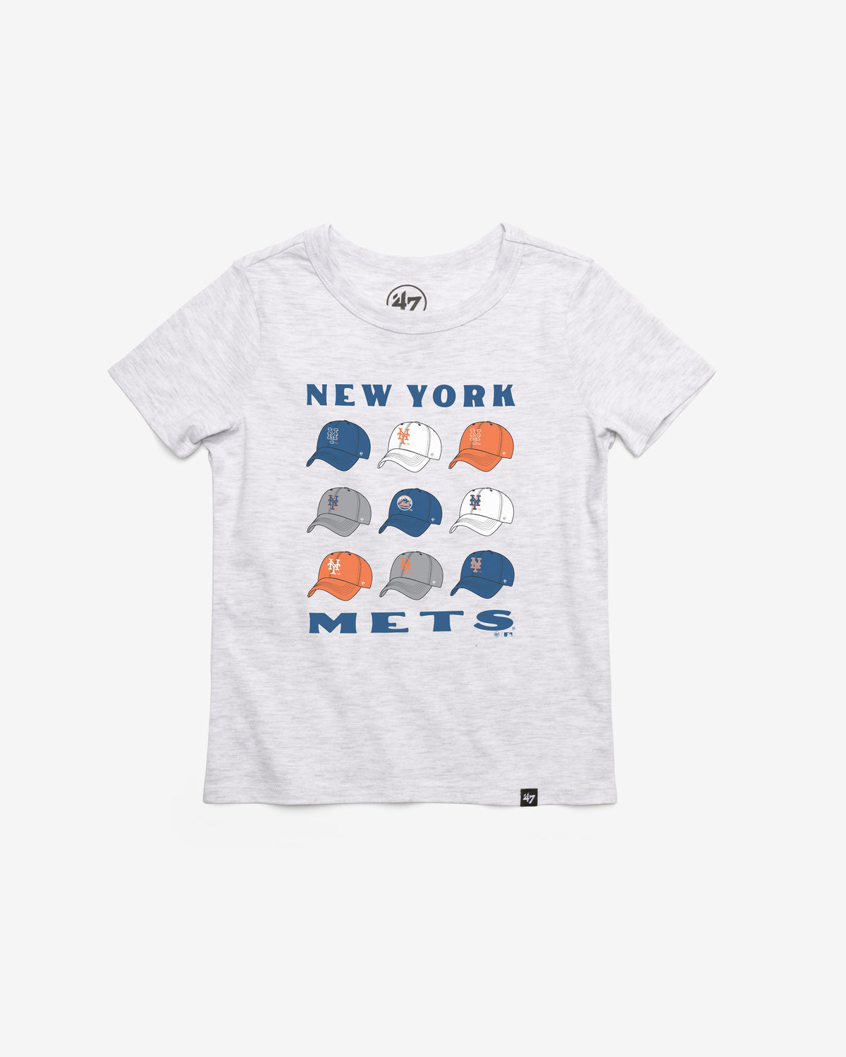 NEW YORK METS COOPERSTOWN CAP OFF '47 KID'S FRANKLIN TEE