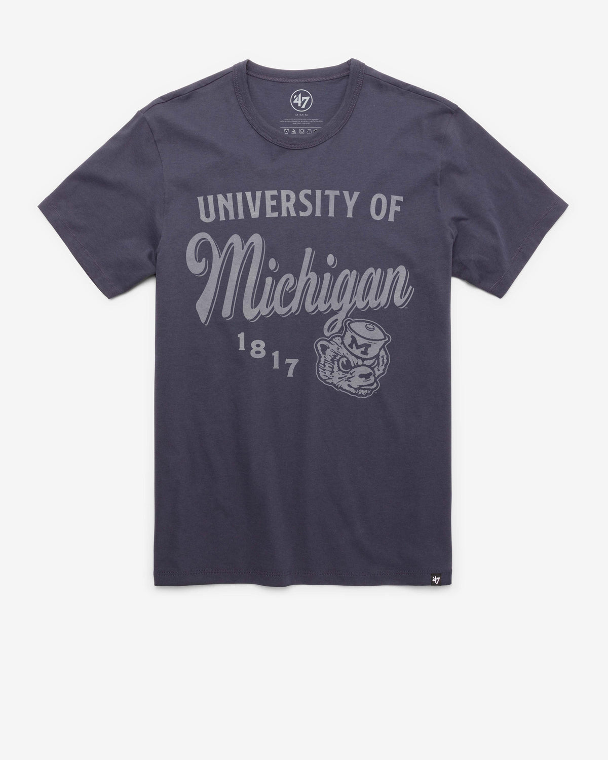 MICHIGAN WOLVERINES VINTAGE DIAG SCRIPT '47 FRANKLIN TEE