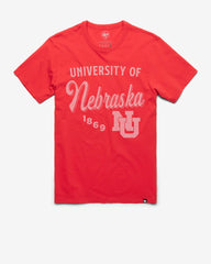 NEBRASKA CORNHUSKERS VINTAGE DIAG SCRIPT '47 FRANKLIN TEE