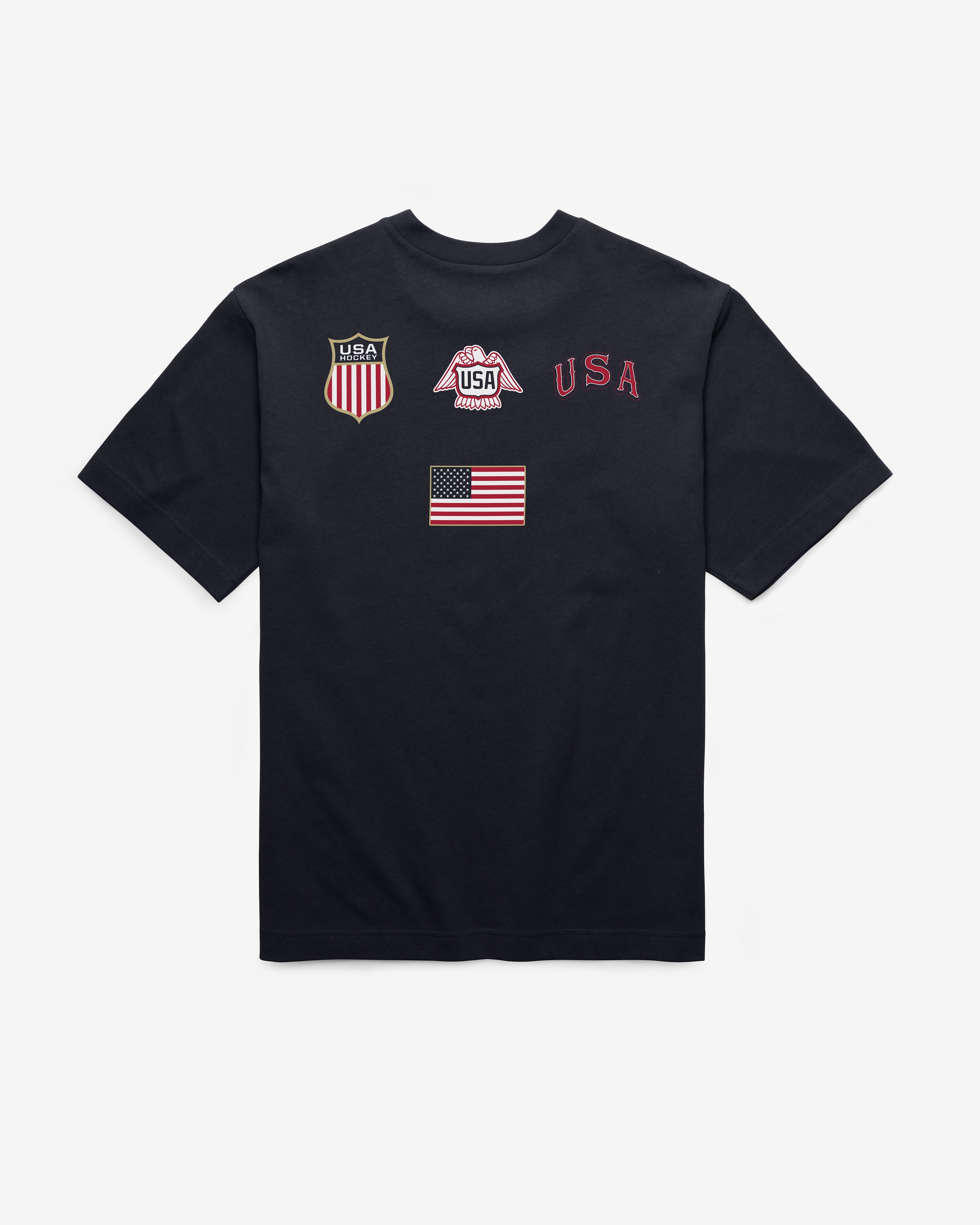 USA HOCKEY VINTAGE HISTORY LOCK '47 FOUNDATION TEE