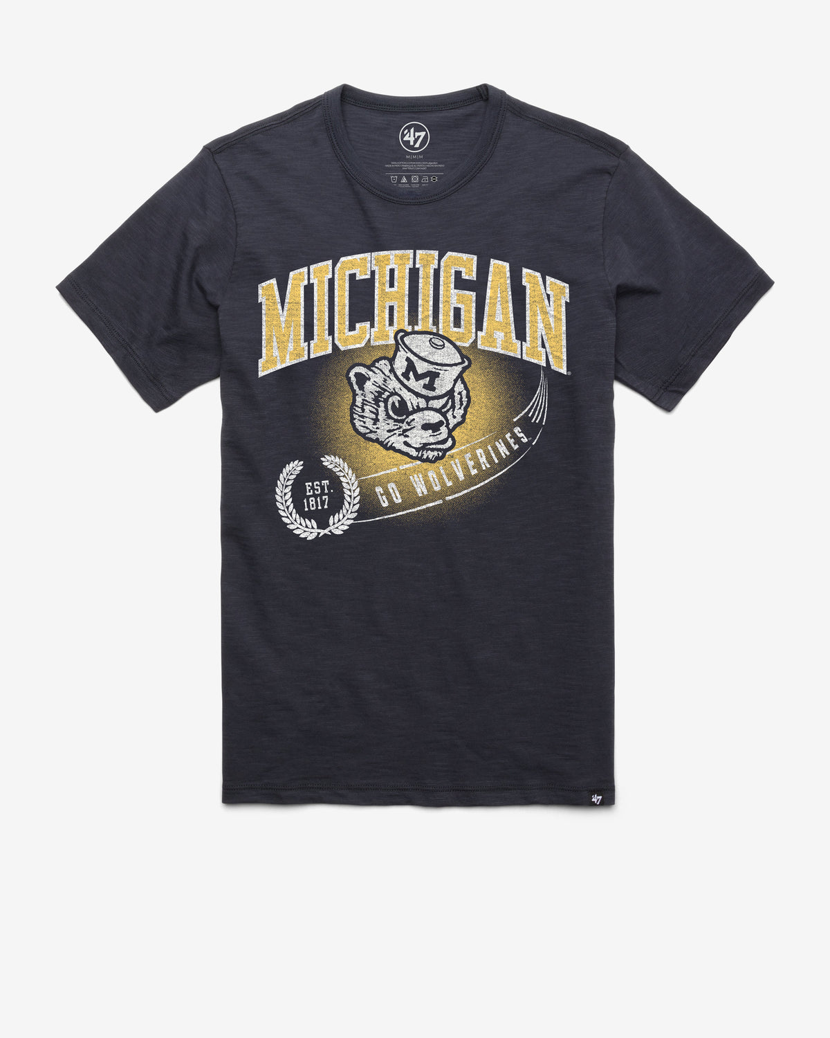 MICHIGAN WOLVERINES VINTAGE STREAK '47 SCRUM TEE