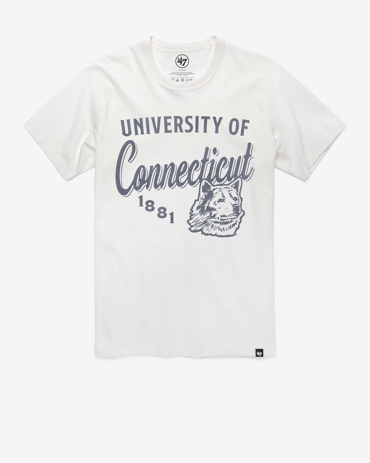 CONNECTICUT HUSKIES UCONN VINTAGE DIAG SCRIPT '47 FRANKLIN TEE