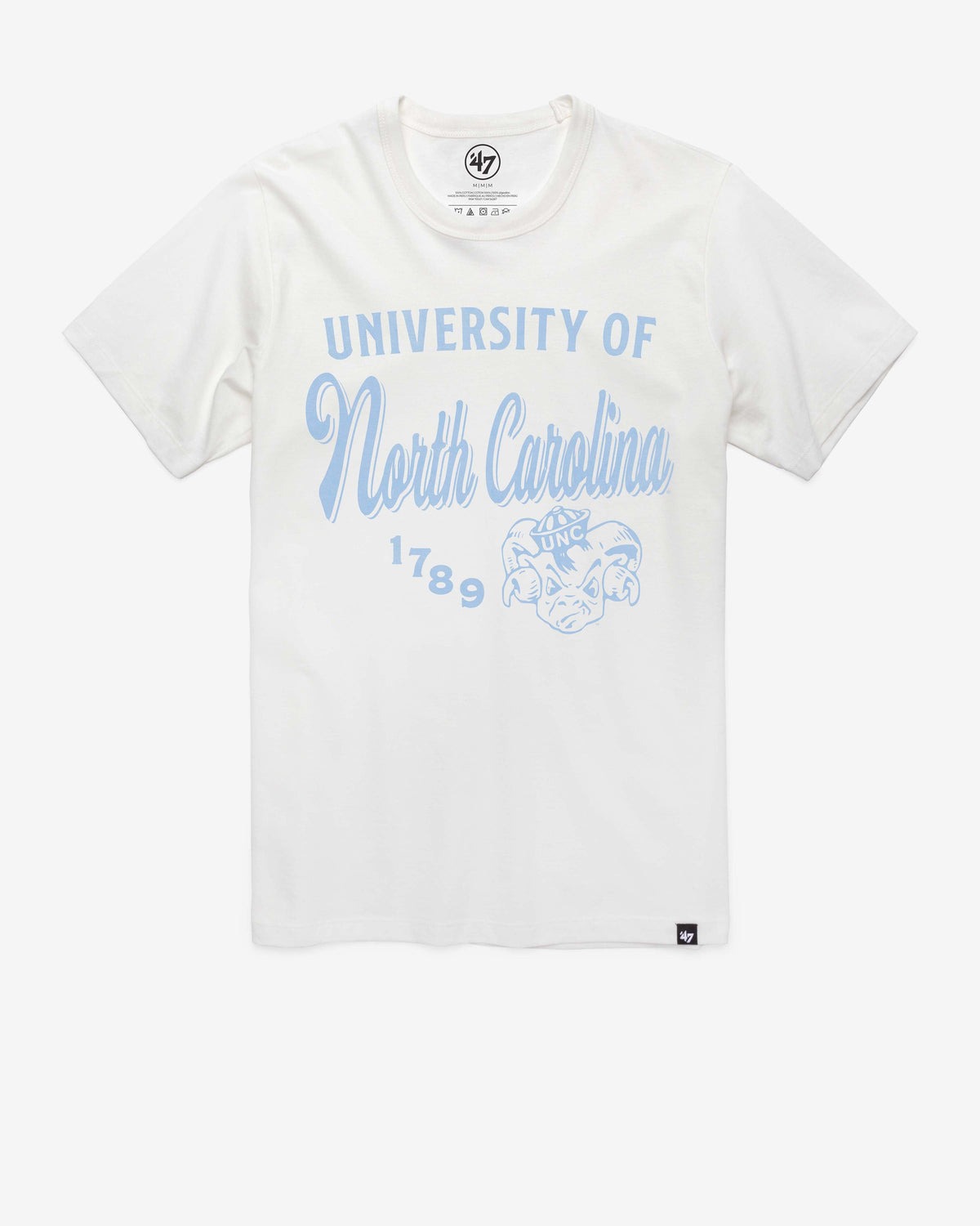 NORTH CAROLINA TAR HEELS UNC VINTAGE DIAG SCRIPT '47 FRANKLIN TEE
