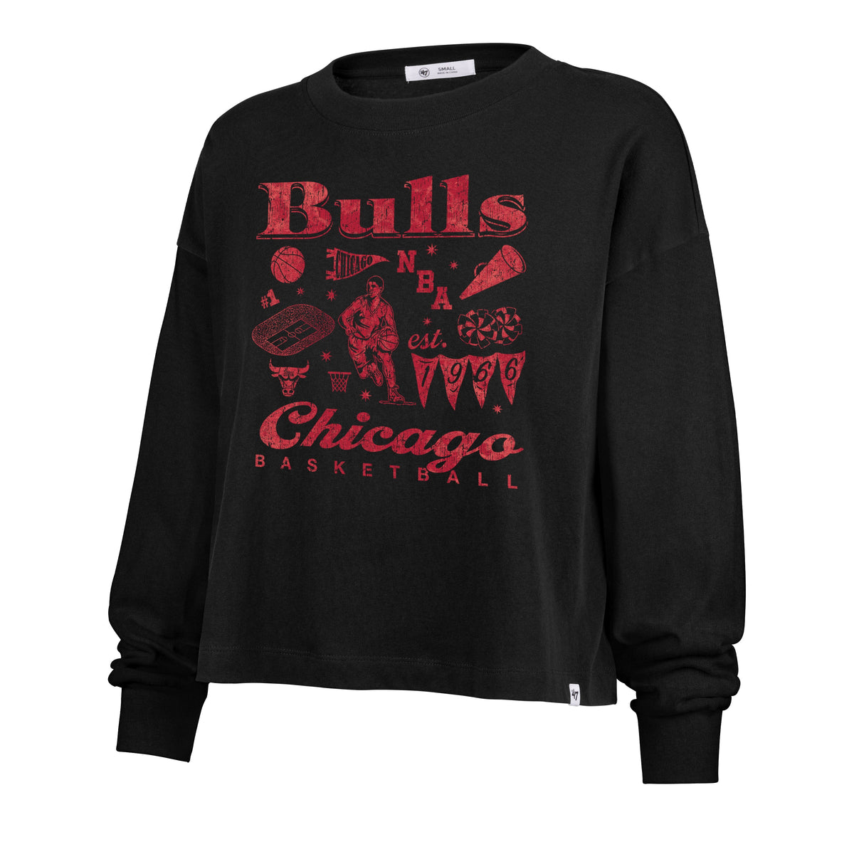 CHICAGO BULLS TEAM COLLAGE '47 SYDNEY LONG SLEEVE TEE WOMENS