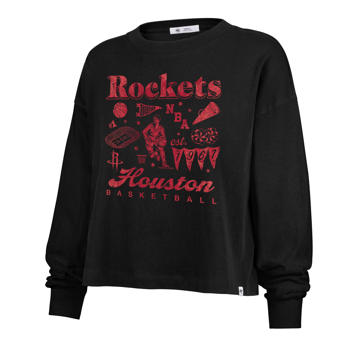 HOUSTON ROCKETS TEAM COLLAGE '47 SYDNEY LONG SLEEVE TEE WOMENS