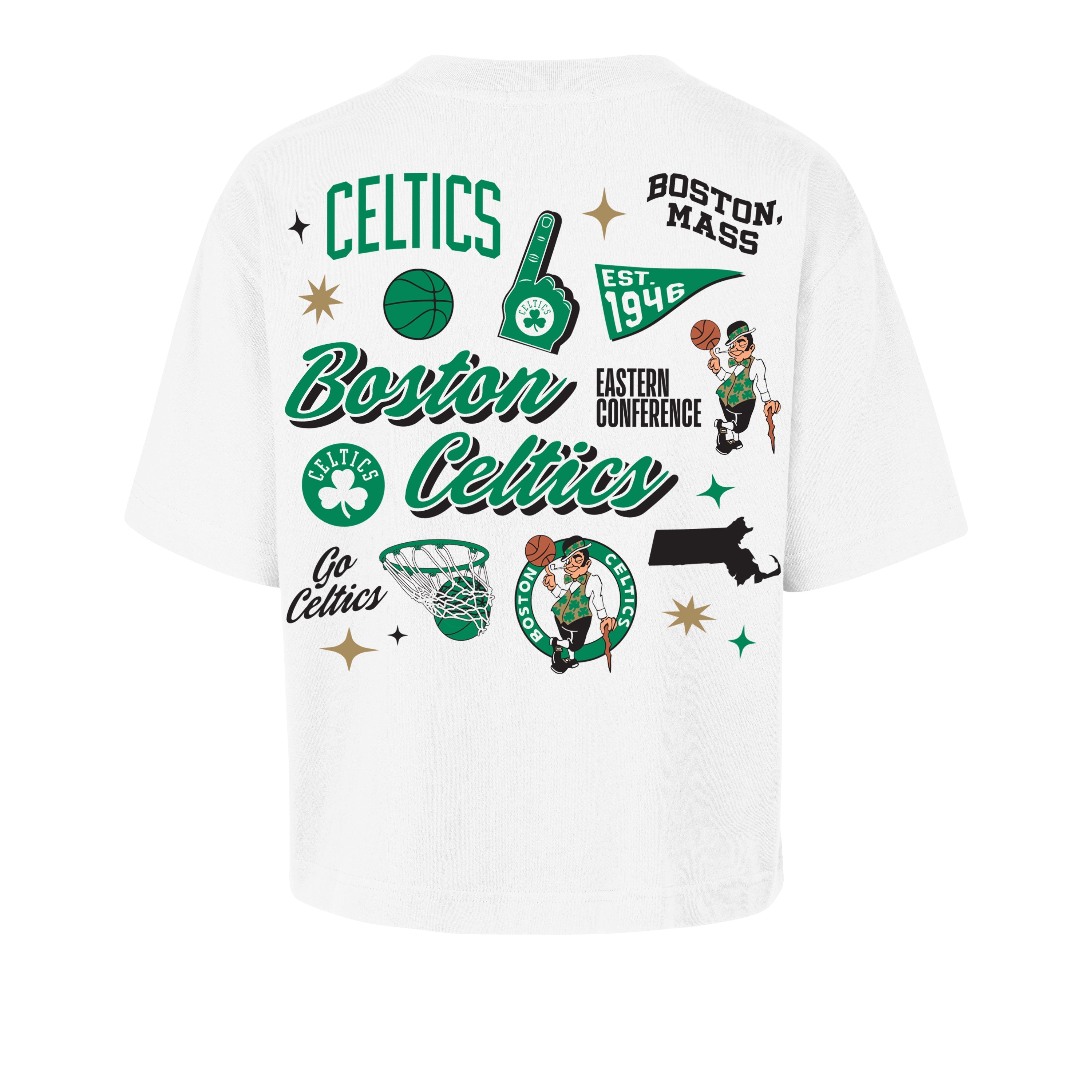 BOSTON CELTICS COLLAGE SCRIPT '47 REED CITY TEE WOMENS