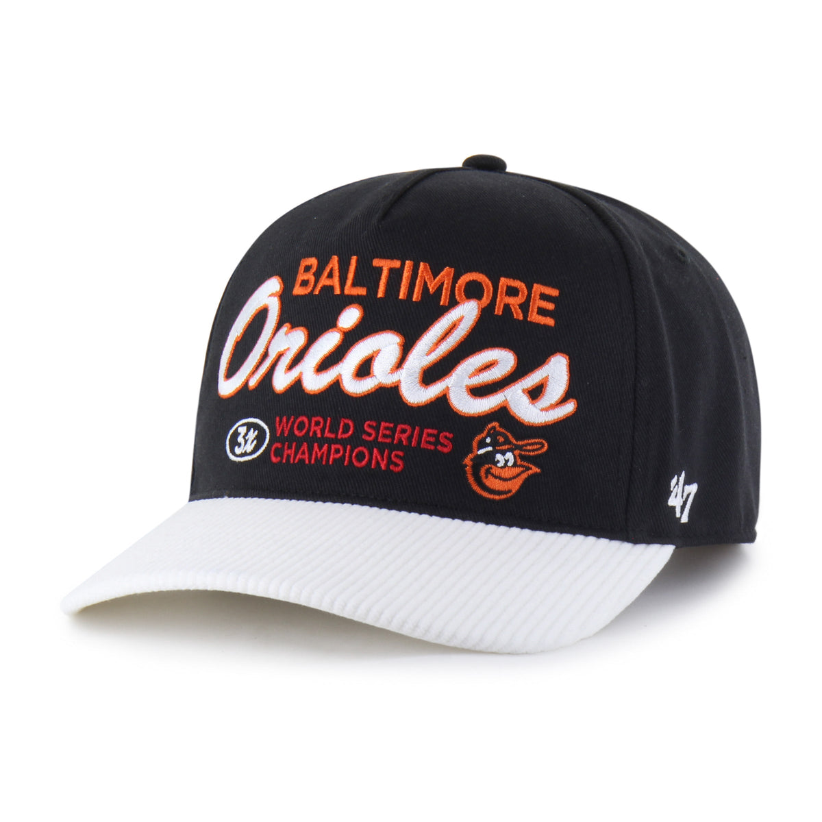 BALTIMORE ORIOLES COOPERSTOWN WORLD SERIES MULTI TIME '47 HITCH RF RELAXED FIT