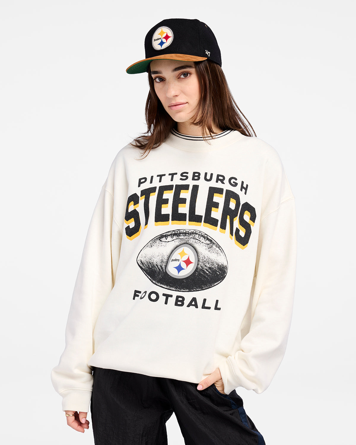 PITTSBURGH STEELERS ARCH CLOUD '47 OVERSIZED CREW WOMENS