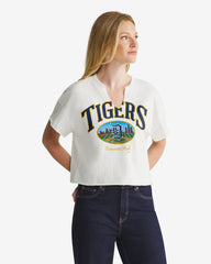 DETROIT TIGERS OPEN CITY '47 OVERSIZED NOTCH NECK TEE WOMENS
