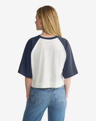 DETROIT TIGERS COOPERSTOWN INFIELD SHIFT '47 RAGLAN CROP TEE WOMENS