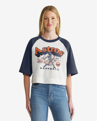 HOUSTON ASTROS COOPERSTOWN INFIELD SHIFT '47 RAGLAN CROP TEE WOMENS
