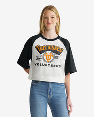 TENNESSEE VOLUNTEERS VINTAGE INFIELD SHIFT '47 RAGLAN CROP TEE WOMENS
