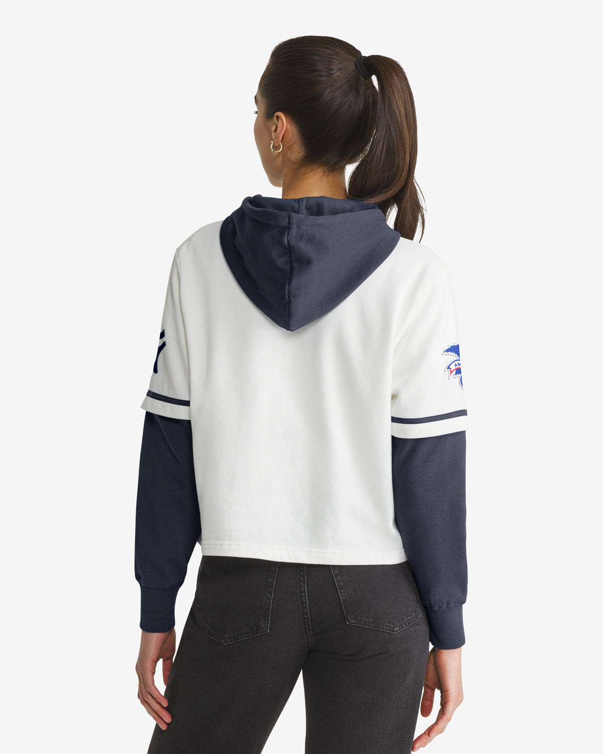 NEW YORK YANKEES TRIFECTA CROPPED '47 SHORTSTOP PULLOVER HOOD WOMENS